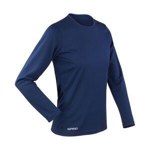 Spiro Womens/Ladies Performance Long-Sleeved T-Shirt / Navy